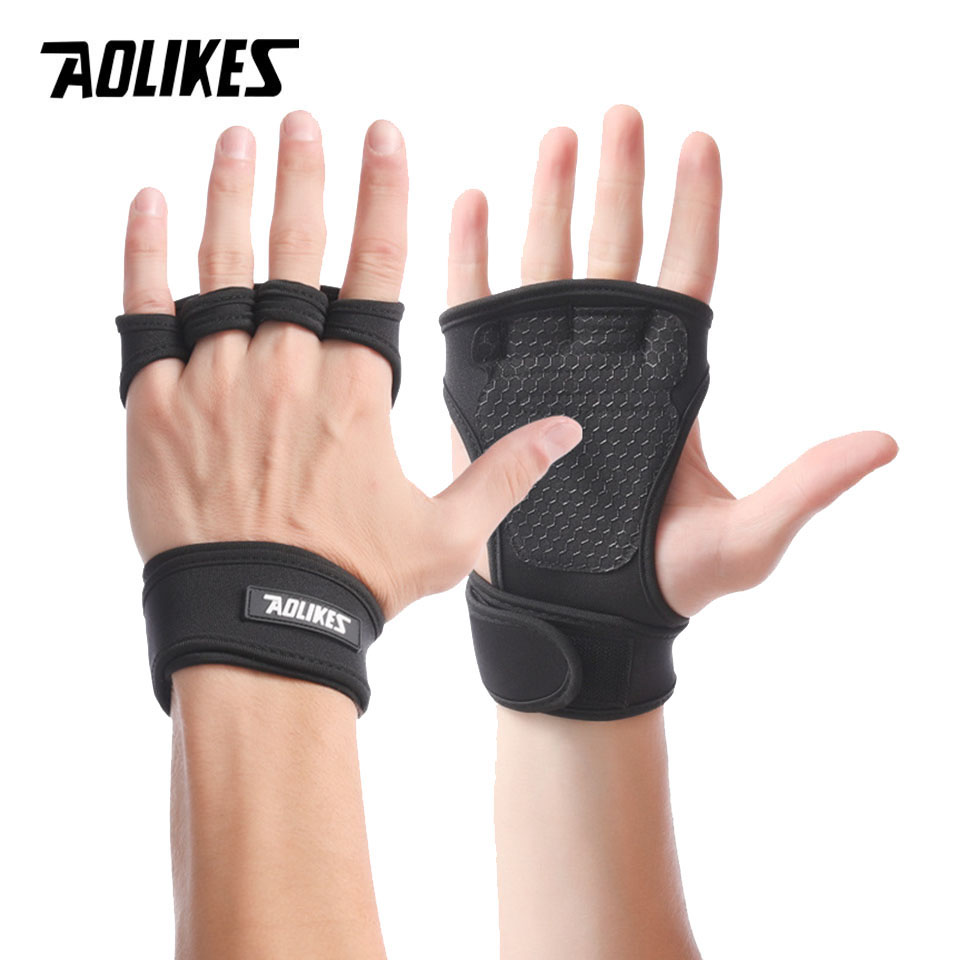 Crossfit Workout Gear - AOLIKES ถุงมือยกน้ำหนักสำหรับฝึกยิมถุงมือฟิตเนสสำหรับผู้หญิงผู้ชายสายรัดข้อมือสำหรับเล่นเพาะกาย