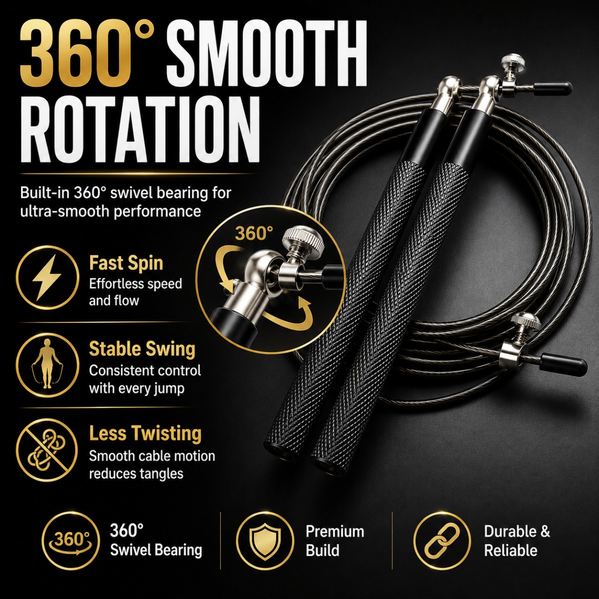 เชือกกระโดดแบบหมุนได้ 360 องศา - Jump Rope Speed Bearing บทวิจารณ์และราคา
