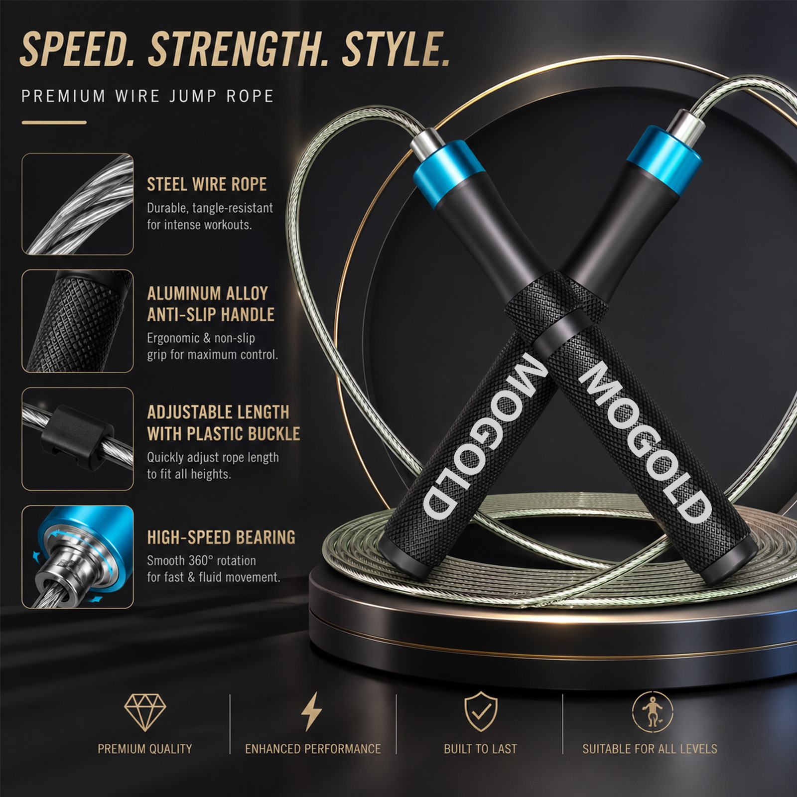 MOGOLD เชือกกระโดดความเร็วระดั - Jump Rope Speed Bearing บทวิจารณ์และราคา